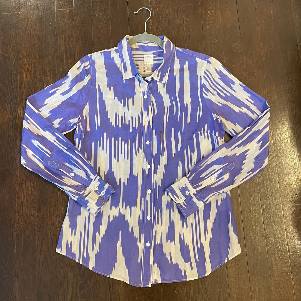 J.Crew Natural Fibers Silk Cotton Funky Pattern Shirt  Size 6